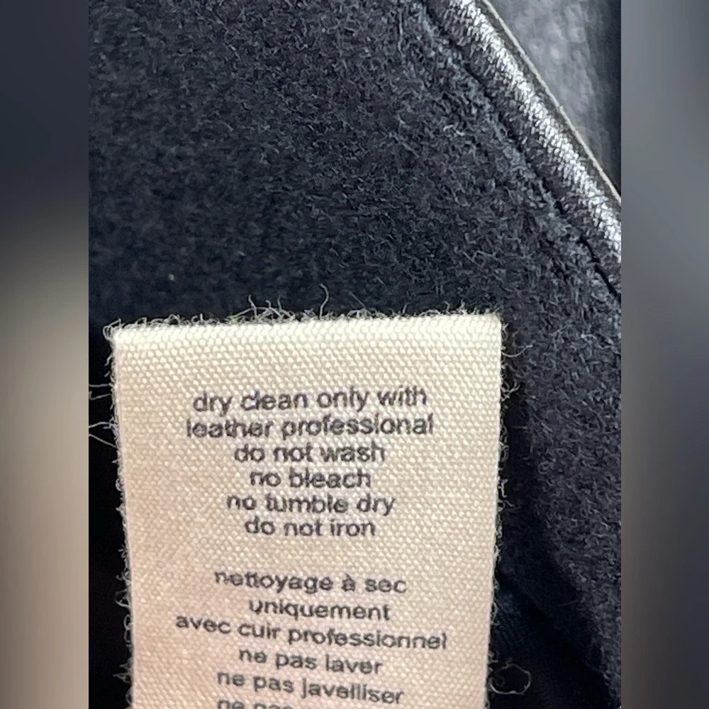 NWOT L’Agence Women’s Harper Leather and Wool Contrast Blazer in‎ Black Size 2